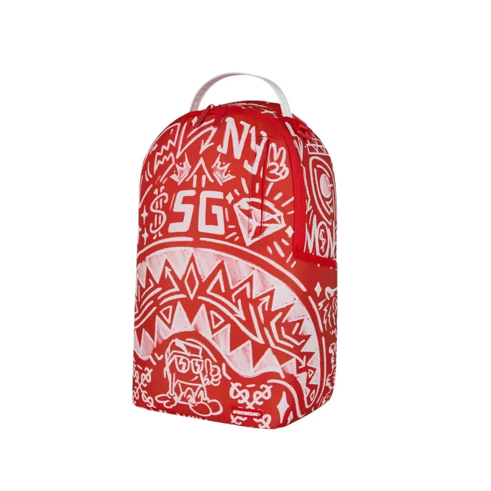 Sprayground Graffiti Wall Red Backpack Unisex Multicolor Shoulder Strap SGB39